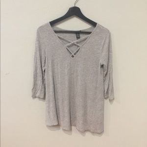 LONG SLEEVE GRAY BLOUSE